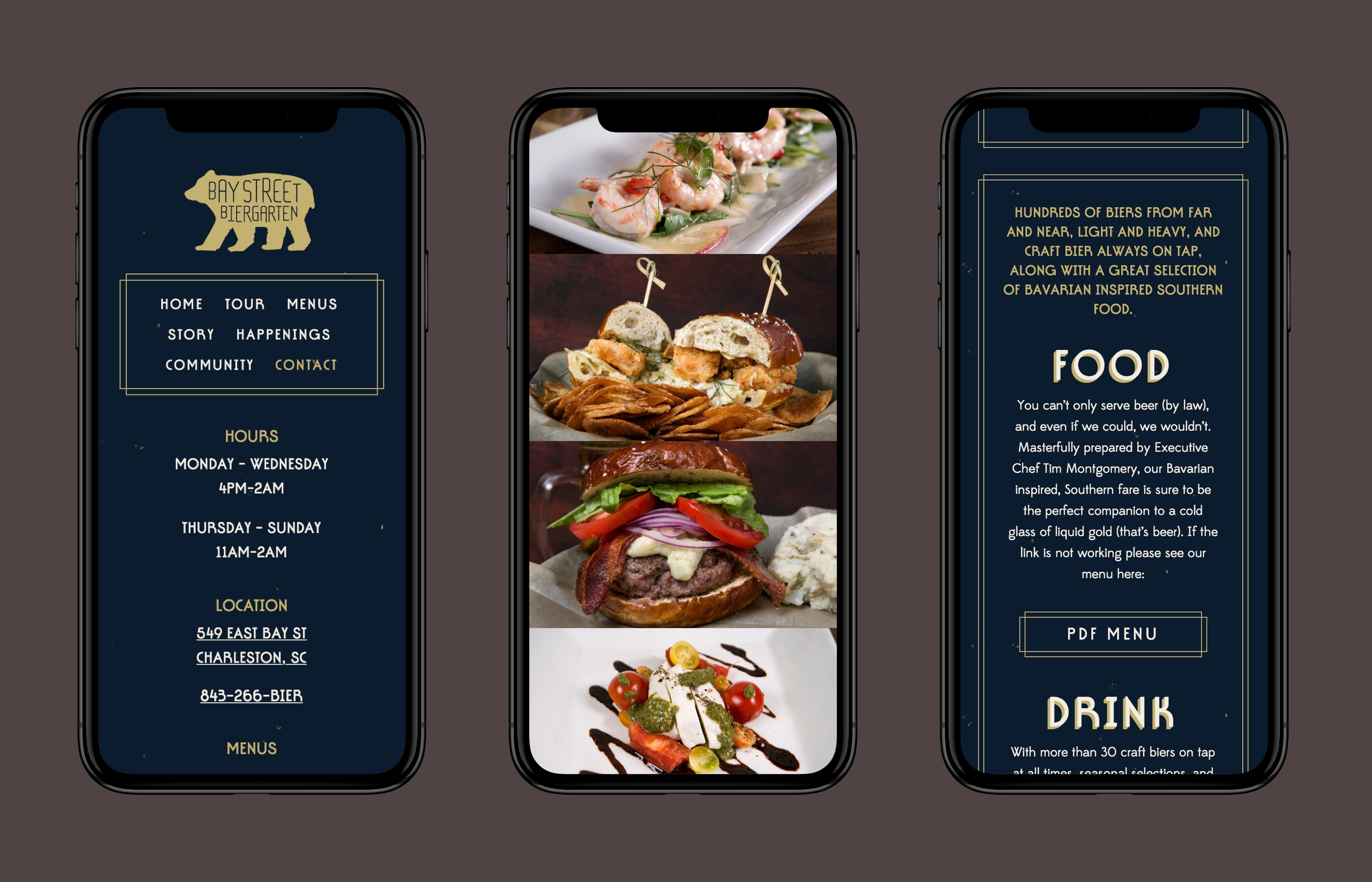 Bay Street Biergarten mobile website