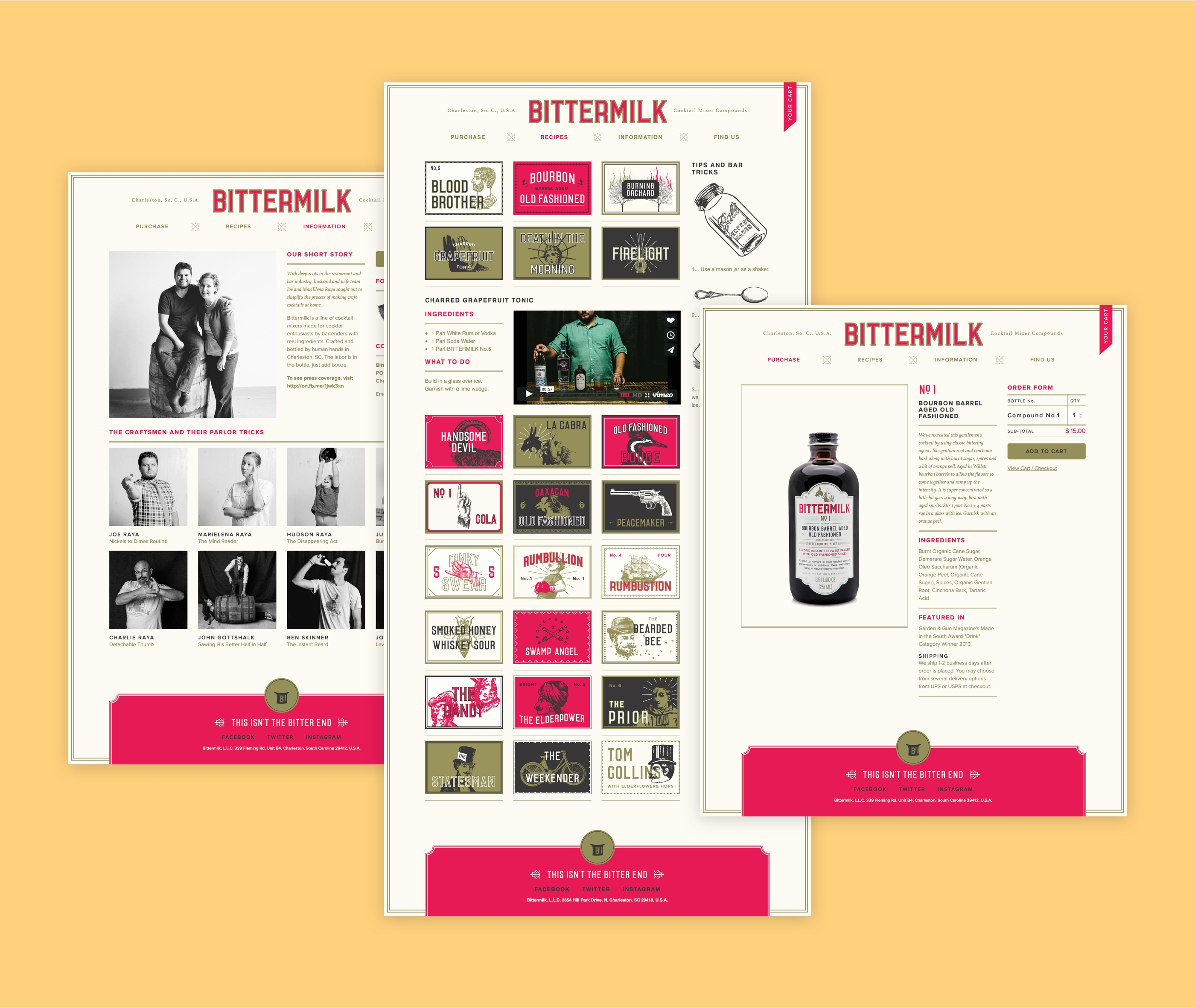 Bittermilk desktop website