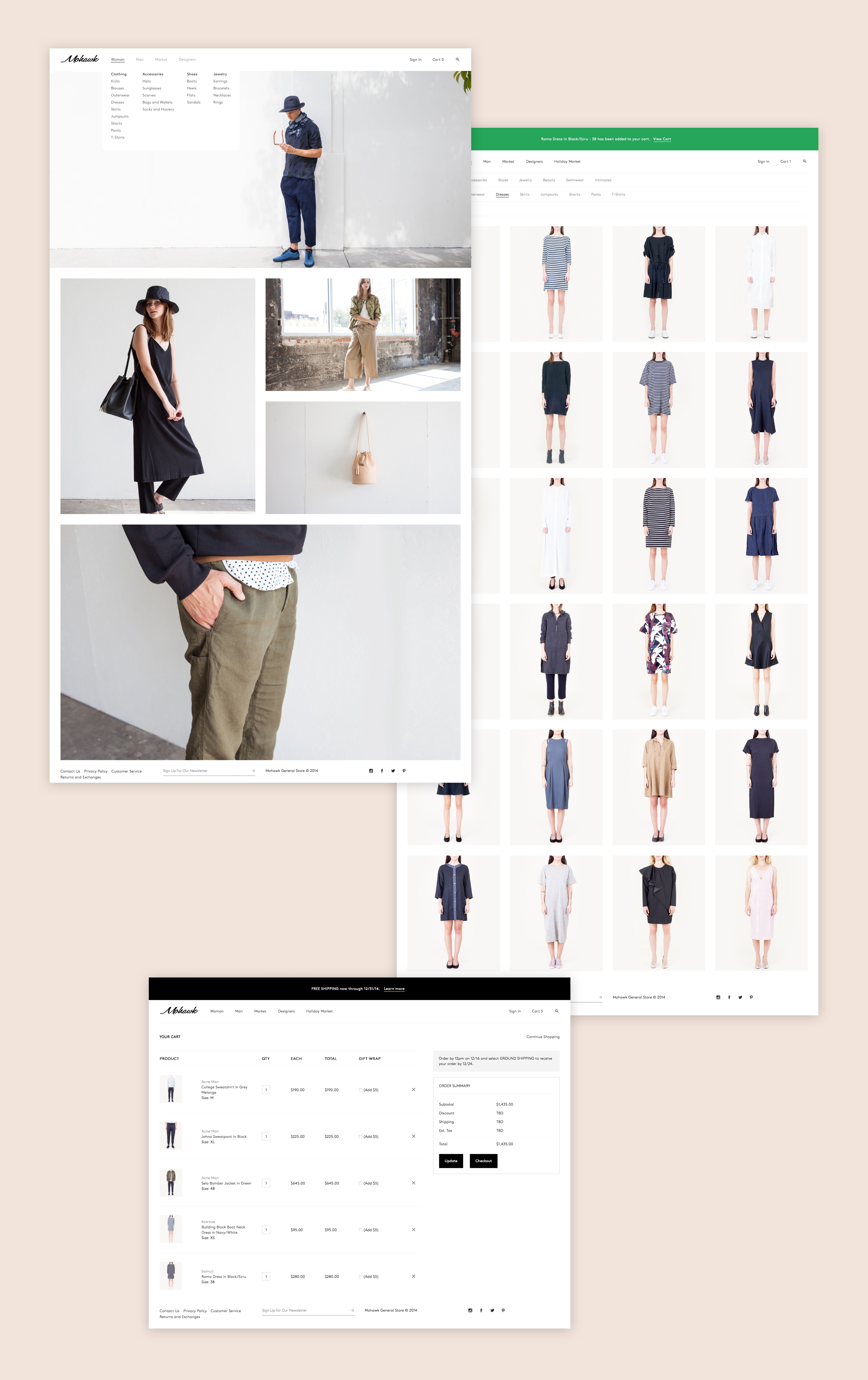 Mohawk general store desktop website