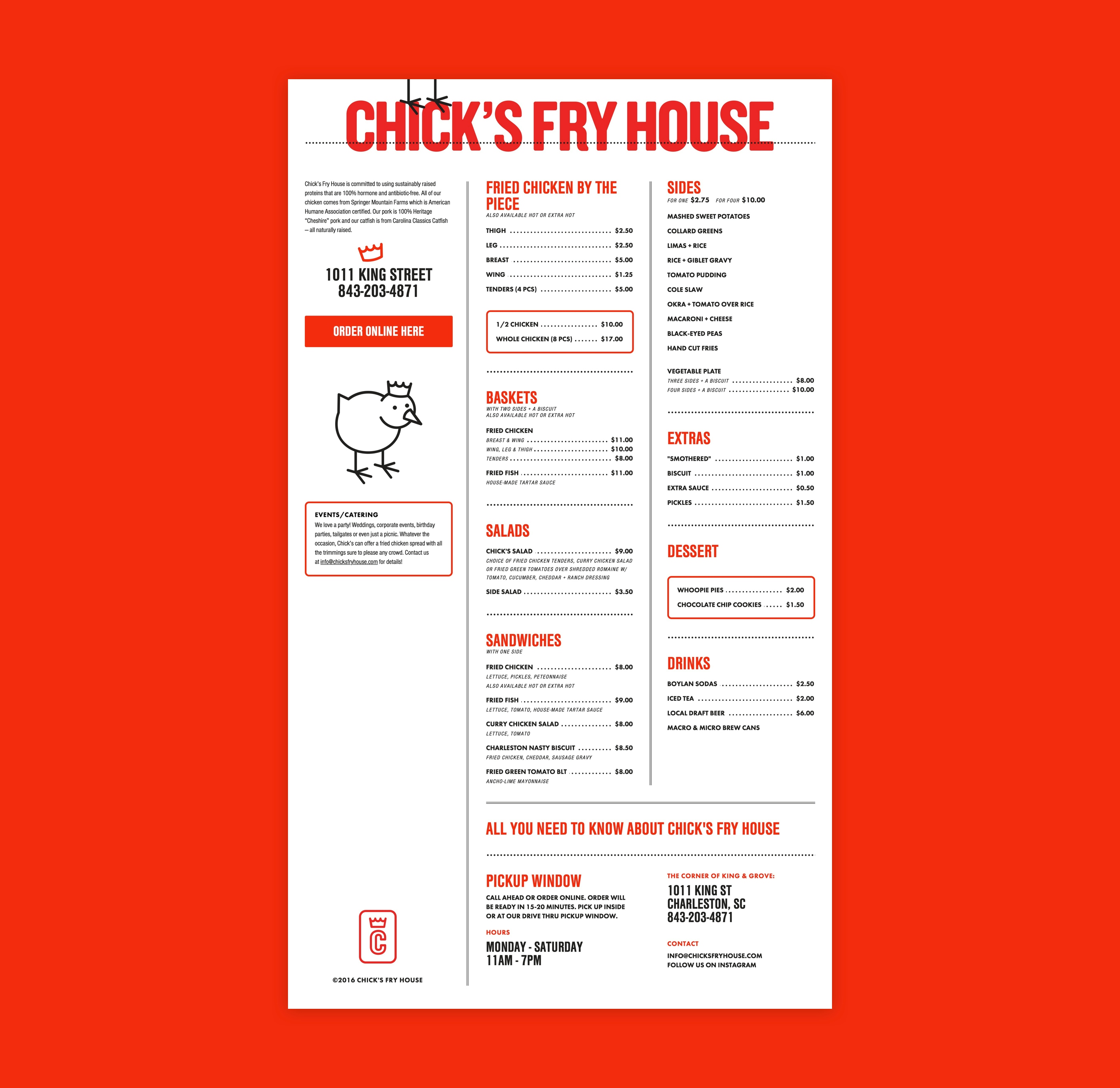 Chick's Fry House desktop website